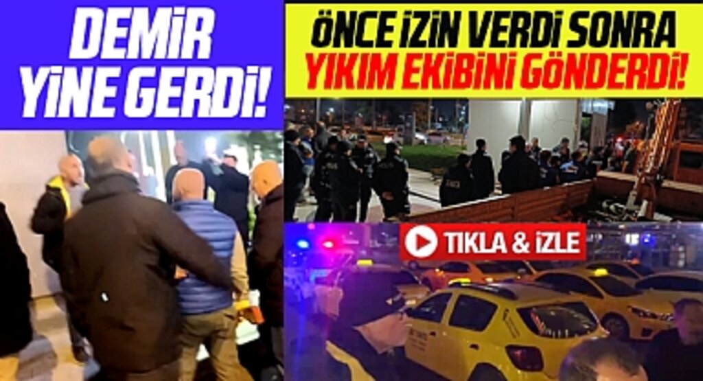 Samsun Büyükşehir önce izin verdi sonra yıkım ekibini gönderdi! Taksi durağında gerginlik!