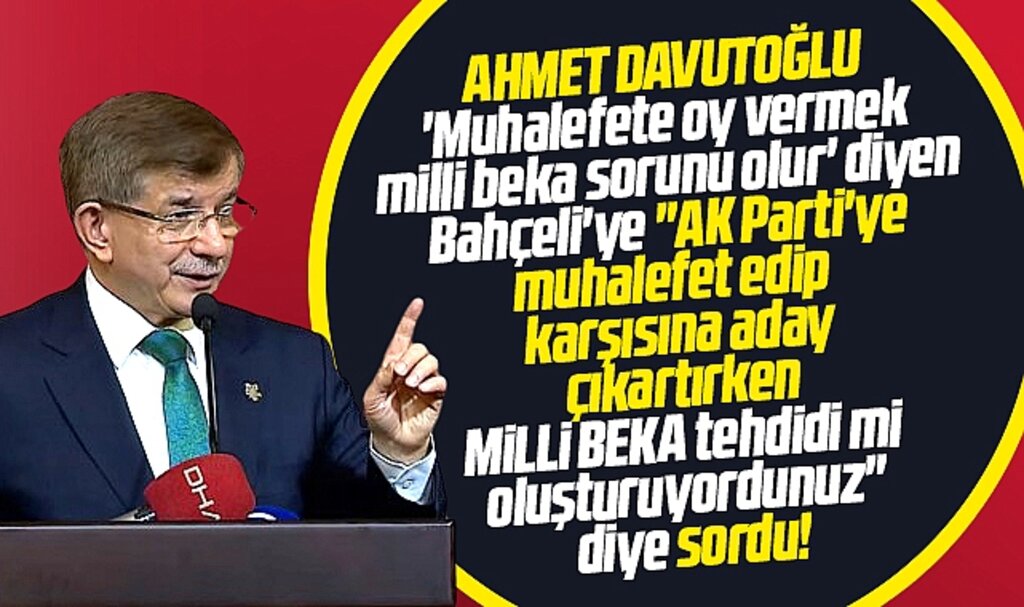 Samsun'da konuşan Ahmet Davutoğlu'ndan, Devlet Bahçeli'ye milli beka göndermesi