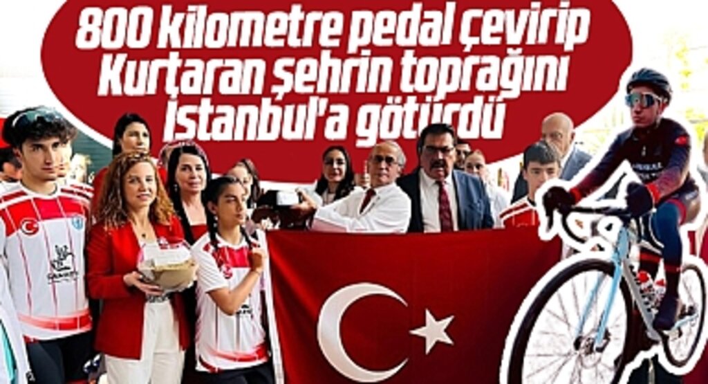 SAMKON desteğiyle bisiklet sporcusu Samsun'dan aldığı toprak ve bayrağı İstanbul'a götürdü