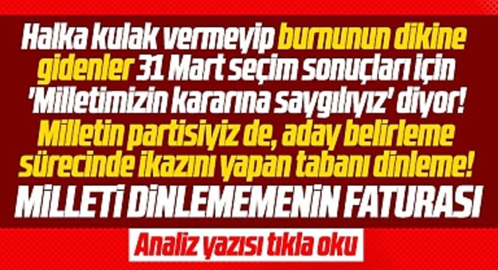 Samsun'da siyasi partiler yerel seçimde milleti dinlememenin faturasını ödedi-Analiz yazısı