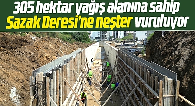Samsun SASKİ sel ve taşkına karşı Sazak Deresine neşter vurdu!