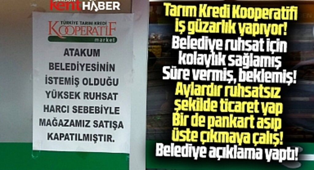 Samsun'da Atakum Belediyesi'nden Tarım Kredi'nin mühürlenen marketleri ile ilgili açıklama