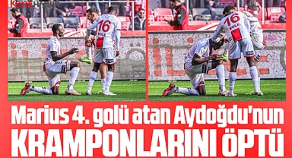 Samsunspor'da Marius, Bodrumspor'a 4. golü atan Aydoğdu'nun kramponlarını öptü