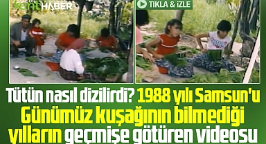 Samsun'da 1988 yılı tütün dizen kadınlar videosu geçmişe götürdü