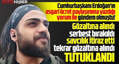 Samsun'da Abdülkadir İpek Erdoğan'a asgari ücret hakaretinden tutuklandı
