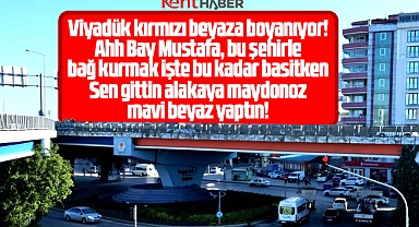 Samsun'da Canik Viyadüğü kırmızı beyaza boyanıyor