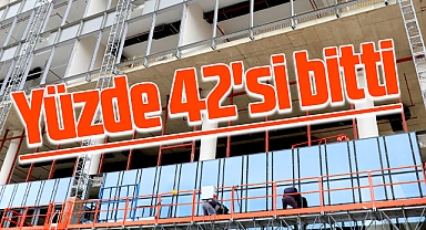 Samsun Atakum'da yapılan 10 katlı Şehir Kütüphanesi'nin yüzde 42'si bitti