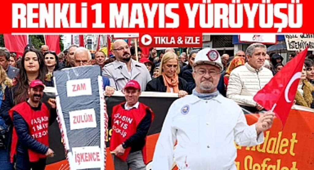Samsun'da 1 Mayıs yürüyüşü renkli görüntülere sahne oldu