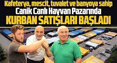 Samsun'da Canik Canlı Hayvan Pazarında kurbanlık satışları başladı
