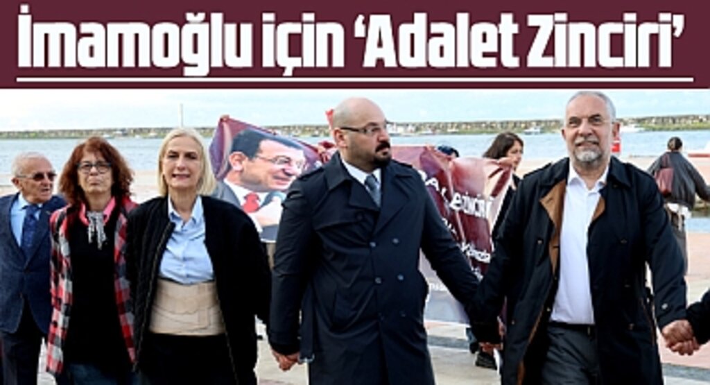 Samsun'da CHP'liler İmamoğlu için Atakum'da Adalet Zinciri eylemi yaptı