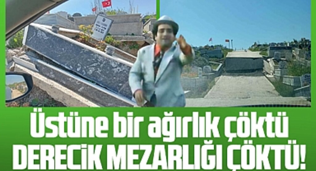 Samsun'da Derecik Mezarlığında mezar yerleri ve yollar çöktü! Şok görüntü!