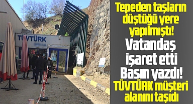 Samsun'da heyelan sonrası tartışma konusu olan TÜVTÜRK müşteri alanını taşıdı