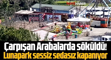 Samsun'da lunapark sessiz sedasız kapanıyor! Çarpışan Arabalarda söküldü!