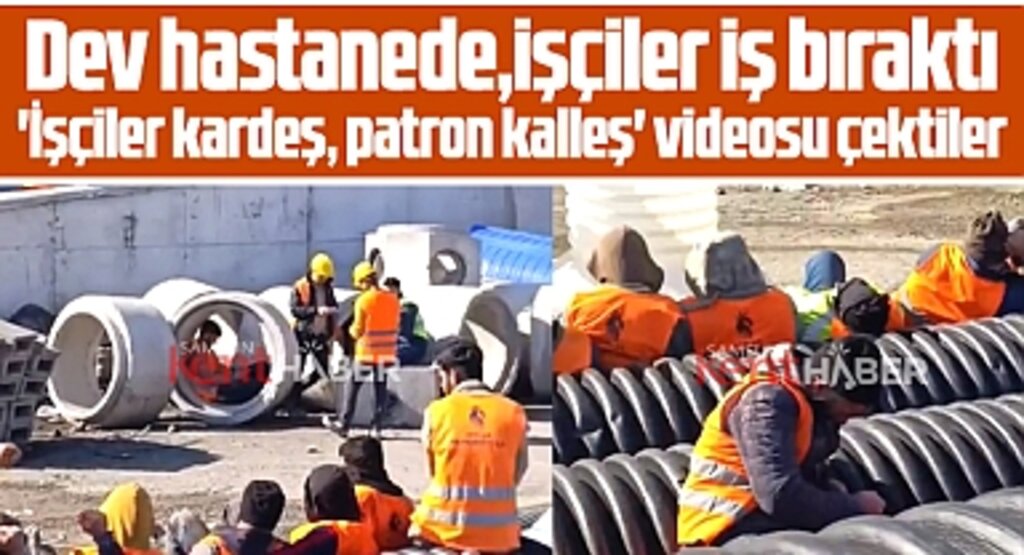 Samsun Şehir Hastanesi inşaatında aylardır maaş alamayan işçiler iş bıraktı