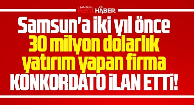 Samsun'a 30 milyon dolarlık yatırım yapan firma konkordato ilan etti!