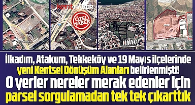 Samsun'da 4 ilçede yeni Kentsel Dönüşüm Alanı ilan edilen işte o yerler!
