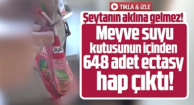 Samsun'da 648 adet ectasy hap meyve suyu kutusunun içinden çıktı