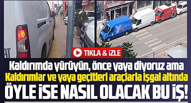 Samsun'da kaldırımlar ve yaya geçitleri park edilen araçlarla işgal ediliyor!