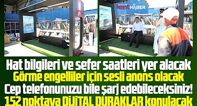 Samsun'da toplu taşıma dijitalleşiyor! İlk dijital durağın montesi yapıldı!