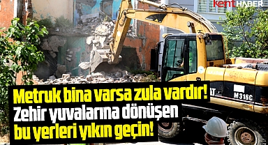 Samsun'un İlkadım ilçesinde metruk binaları belediye bir bir yıkıyor