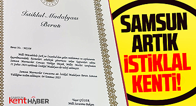 Samsun'a İstiklal Madalyası verildi! Samsun artık İstiklal kenti!