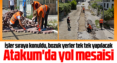 Samsun'da Atakum Belediyesi bozuk yolları parke taşlarla konforlu hale getiriyor