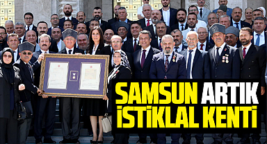 Samsun'a TBMM'de törenle İstiklal Madalyası verildi