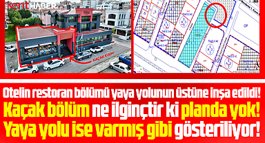 Samsun'da bir otelin restoran bölümü, yaya yolunun üzerine inşa edildi iddiası!