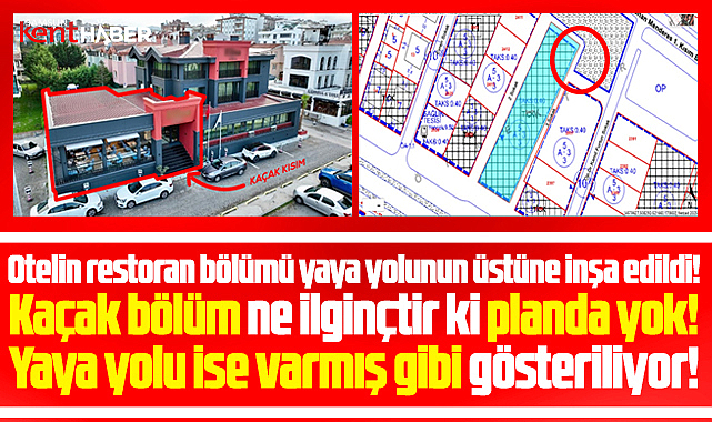 Samsun'da bir otelin restoran bölümü, yaya yolunun üzerine inşa edildi iddiası!