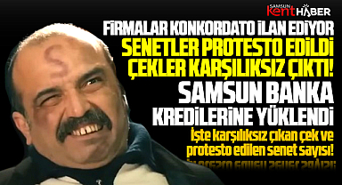 Samsun'da işte karşılıksız çıkan çek sayısı ve kullanılan kredi miktarı