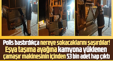 Samsun'da narkotik köpeği Tony çamaşır makinesi içinde 53 bin hap buldu