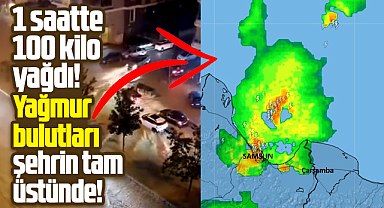 Samsun'da sağanak yağmur! 1 saatte 100 kilo yağış düştü!