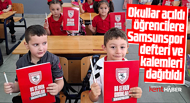 Samsunspor Kulübü 1'inci sınıf öğrencilerine defter ve kalem hediye etti