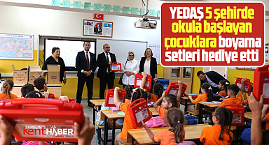 YEDAŞ 5 şehirde okula başlayan çocuklara boyama seti dağıttı