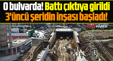 Samsun'da RTE Bulvarında battı çıktılar ve 3'üncü şeridin yapımı başladı