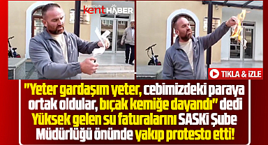 Samsun'da su faturası protestosu! SASKİ önünde faturaları yaktı!