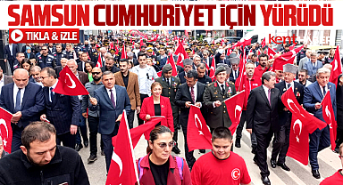 Samsun Valiliği 29 Ekim'in 102. yılı için Cumhuriyet Yürüyüşü gerçekleştirdi