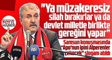 Destici'nin Samsun konuşmasında Apo'nun ipini Alperenler çekecek sloganı atıldı