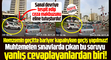 Samsun'da bariyer kapalıyken hemzemin geçitten geçen sürücüye ceza