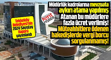 Samsun'da Tekkeköy Belediyesi'nin 2024 Sayıştay Raporu yayımlandı!