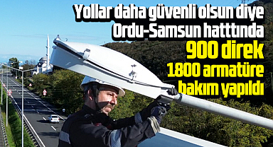 YEDAŞ Ordu-Samsun karayolunda 900 direk, 1800 armatürün bakımını yaptı