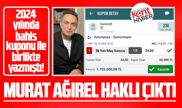 Kasımpaşa-Samsunspor maçında bahis! Murat Ağırel haklı çıktı!