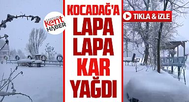 Samsun'da 2026 yılına sayılı günler kala Kocadağ'a kar yağdı