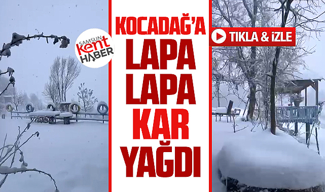 Samsun'da 2026 yılına sayılı günler kala Kocadağ'a kar yağdı