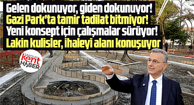 Samsun'da Gazi Park'ta yeni konsept için çalışmalar sürüyor
