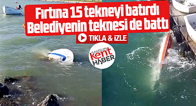 Samsun'da şiddetli esen fırtına Kurupelit Marina'da 15 tekneyi batırdı!