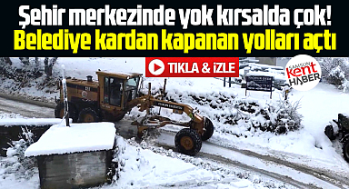 Samsun'un Atakum ilçesinde kardan kapanan yolları belediye açtı