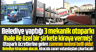 Samsun'da 3 mekanik otopark kiraya verildi! Otopark ücretlerine zam geldi!