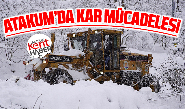 Samsun'da Atakum Belediyesi'nden kırsalda kar mücadelesi