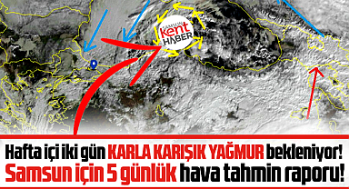 Samsun'da hafta içi iki gün karla karışık yağmur bekleniyor!